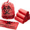 สีแดง 19 * 23in ถุงขยะที่สามารถนึ่งฆ่าเชื้อ Biohazard ย่อยสลายได้ทางชีวภาพ